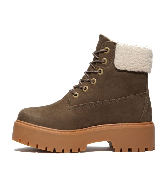 Timberland stone street mid warm lined waterproof boot dark brown full grain - immagine 2