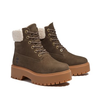 Timberland stone street mid warm lined waterproof boot dark brown full grain - immagine 3