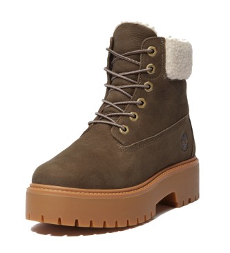 Timberland stone street mid warm lined waterproof boot dark brown full grain - immagine 4